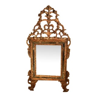 Italian Rococo Carved Mirror of the 18th Century For Sale