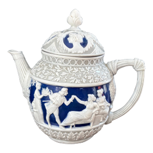Late 19th Century Schafer and Vater Glazed Porcelain Teapot!