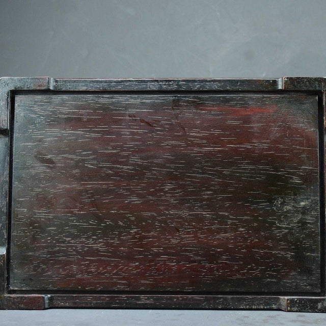 Wooden Tea Tray With Mother-of-Pearl Bird and Floral Inlay For Sale In Los Angeles - Image 6 of 9