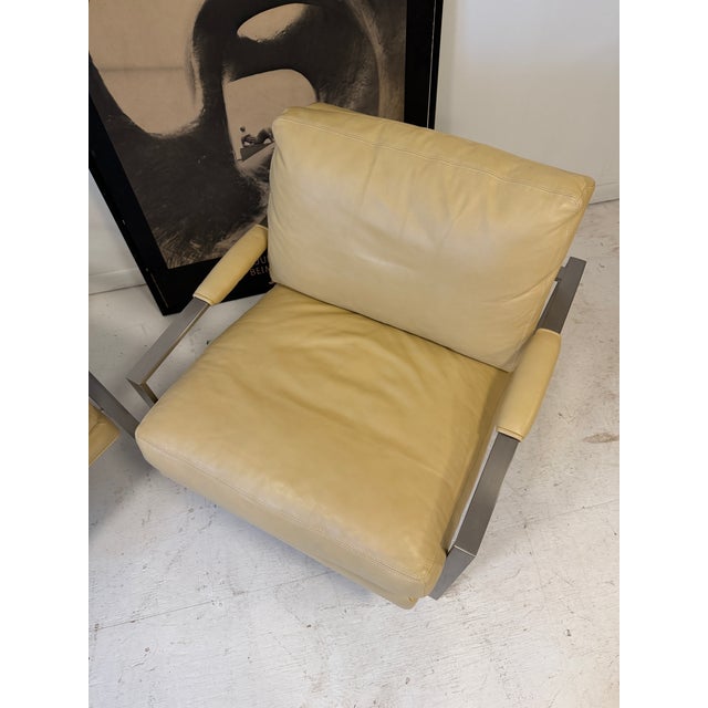 Animal Skin Leather Lounge Armchairs by Milo Baughman for Thayer Coggin, Signed - A Pair For Sale - Image 7 of 12