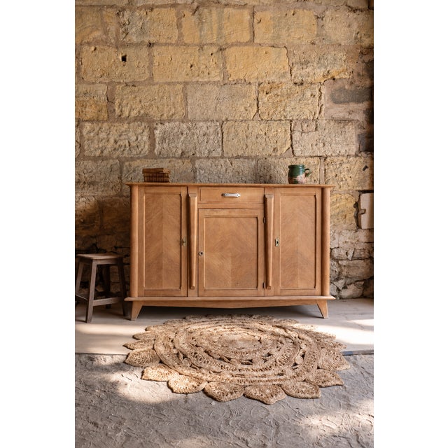 Large Art Deco Oak Sideboard Chevron Veneer, 1930s For Sale - Image 9 of 9