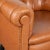 Wood Pair, Vintage Brown Leather Barrel Back Arm Chairs, Denmark Circa 1940 For Sale - Image 7 of 13