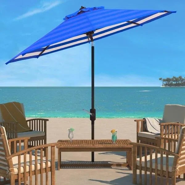 This nine-foot crank umbrella was inspired by the sunbathing terrace of Monaco’s finest hotel overlooking the...