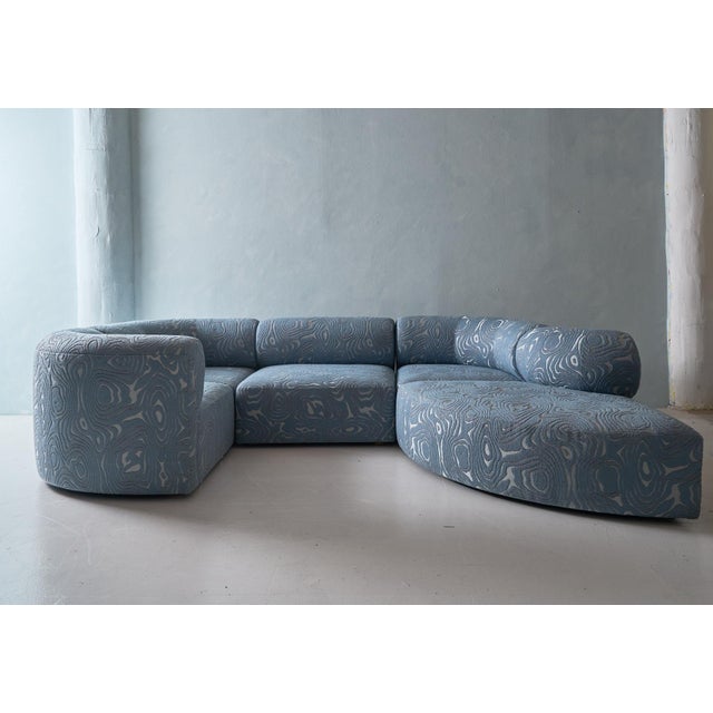 Baby Blue 1970s Modified Serpentine Sectional For Sale - Image 8 of 8