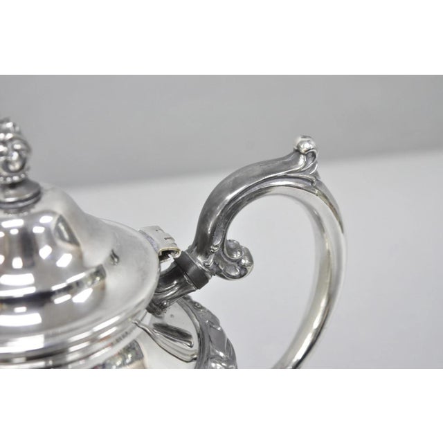 Vintage Rogers & Bro "Exquisite" 4602 Victorian Silver Plated Coffee Pot Teapot For Sale - Image 11 of 14