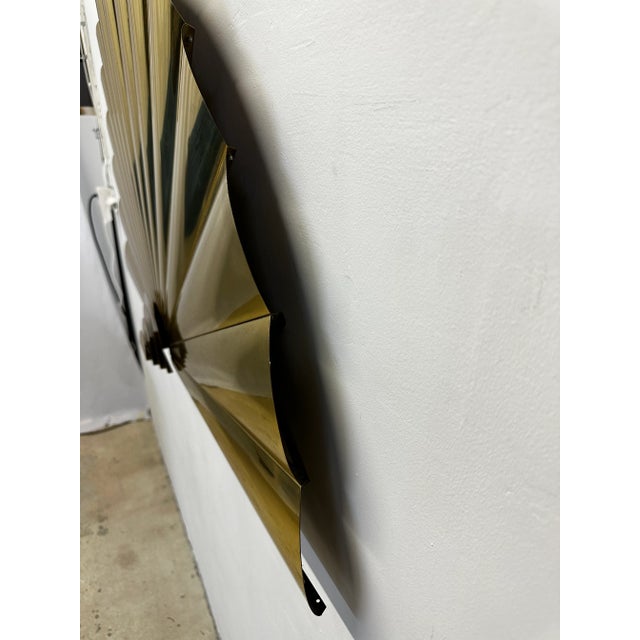 Curtis Jere Artisan House Large Brass Fan Wall Sculpture, 1989 For Sale - Image 9 of 12
