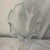 This item appears to be a vintage clear pressed or stretch glass vase featuring a flared, ruffled "jack-in-the-pulpit" or...