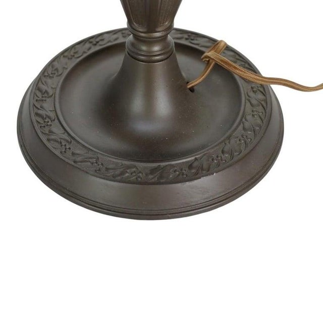 Arts & Crafts Royal Art Glass Co. 6-Panel Slag Glass Table Lamp Unsigned C1920 For Sale - Image 9 of 9