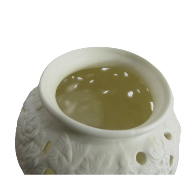 Vintage Porcelain Rose Covered Vase or Candle Holder For Sale - Image 11 of 12