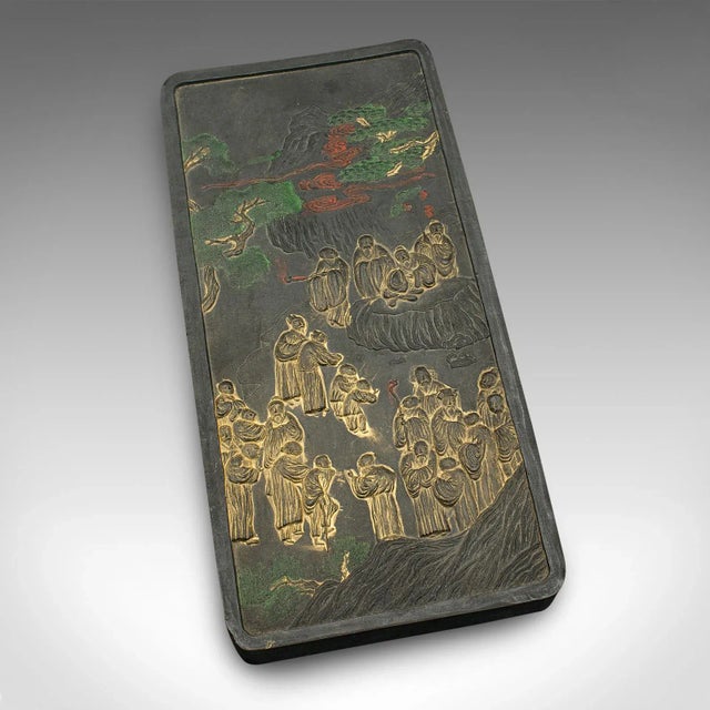 1900's Large Antique Chinese Calligraphic Ink Block For Sale - Image 4 of 10