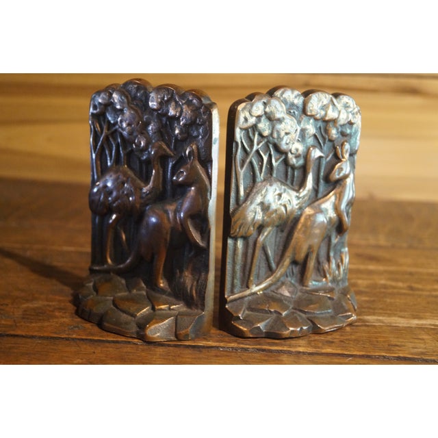 Early 20th Century Copper Kangaroo Emu Australian Bookends - A Pair For Sale In San Antonio - Image 6 of 7