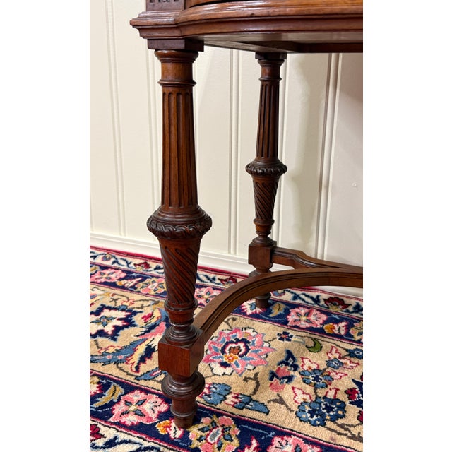 Antique French Louis XVI Style Marble Top Chest Side End Table Walnut c.1920s-30 For Sale - Image 11 of 18