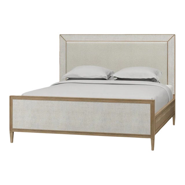 English Coastal Modern King Bed For Sale