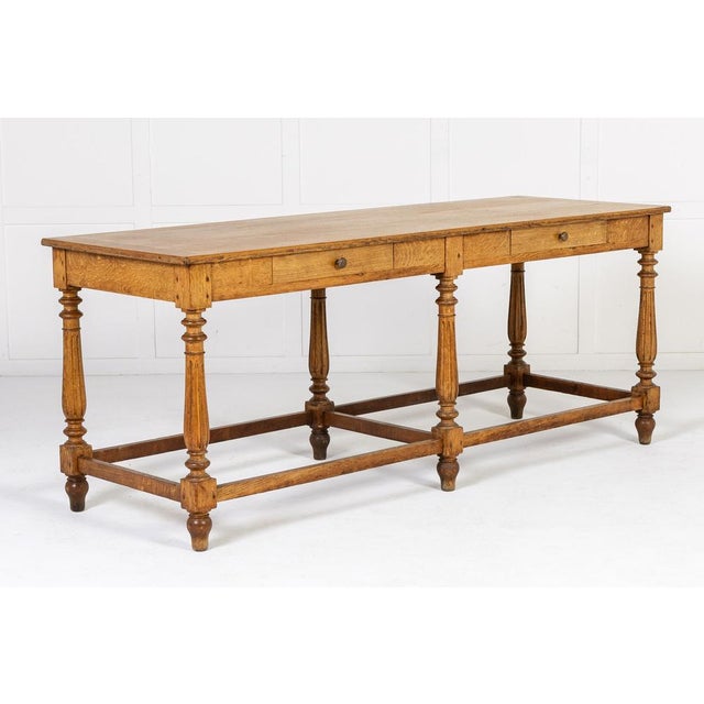 French oak serving/drapers table c.1900 french oak serving/drapers table c.1900 constructed from solid french oak of...