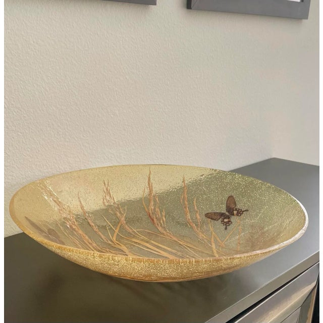 Vintage Oversized Resin Butterfly Wheat Serving or Fruit Bowl For Sale - Image 4 of 11