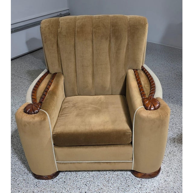 1930s 1930s Art Deco Streamline Moderne "Tank" Club Chairs For Sale - Image 5 of 15