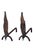 Mid-Century Modern 1950s Leaf Flame, Bronze, and Iron and Irons For Sale - Image 3 of 3