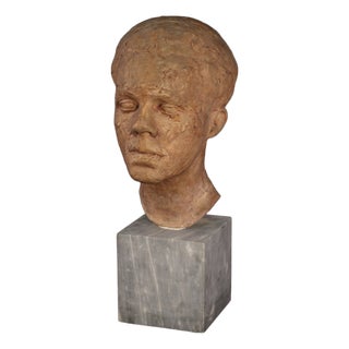 Italian Artist, Figurative Sculpture, Terracotta with Marble Base, 1960 For Sale