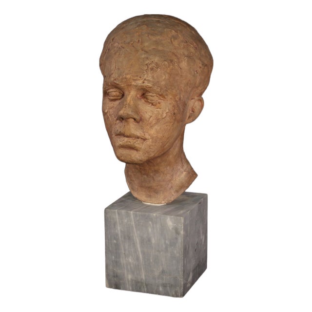Italian Artist, Figurative Sculpture, Terracotta with Marble Base, 1960 For Sale