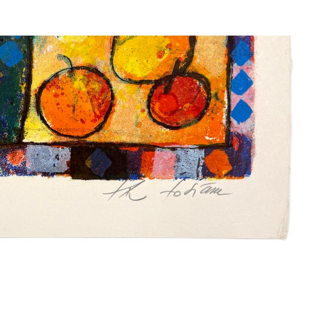 Lithograph in colors on paper from the “Quatre lumières du Midrash” portfolio. Hand signed lower left by Theo Tobiasse....