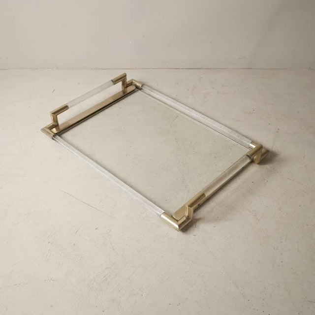 Metal Cart in Worked Glass and Brass with Removable Tray by Barovier & Toso, 1950s For Sale - Image 7 of 9