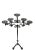 Wrought iron floor candleholder A wrought iron standing tripod floor candleholder with 5 candle holders with collars on a...