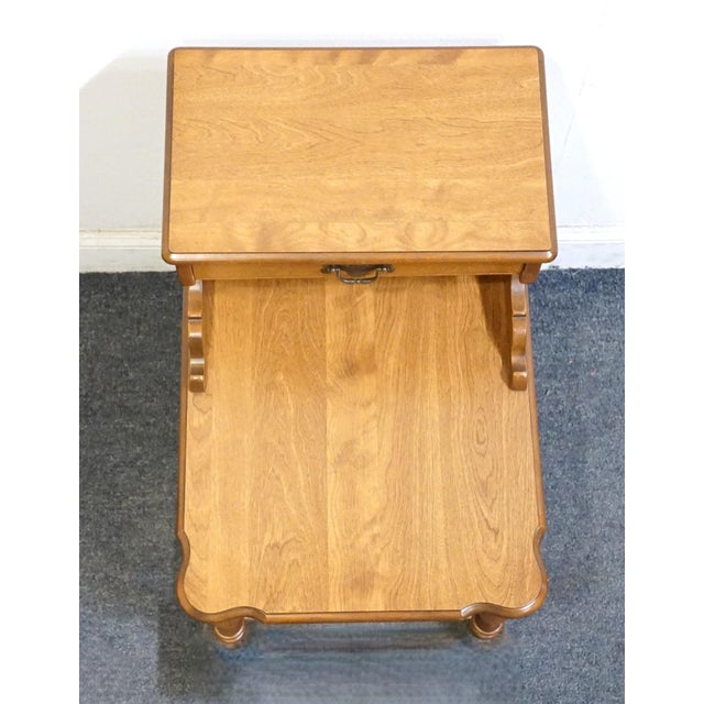 Ethan Allen Heirloom Nutmeg Maple Colonial Early American 19" Accent Step End Table 10-8442 For Sale - Image 11 of 12