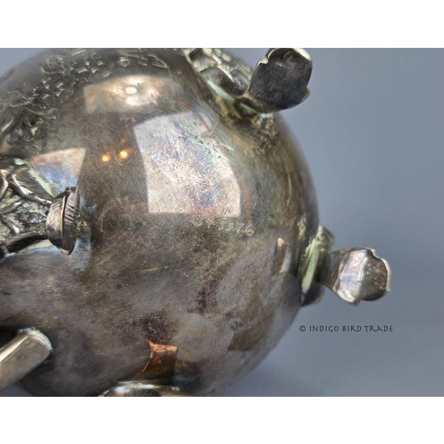 Antique Victorian Silver Plated Tea Set of 3 - Teapot Creamer and Sugar Bowl With Lid For Sale - Image 14 of 14