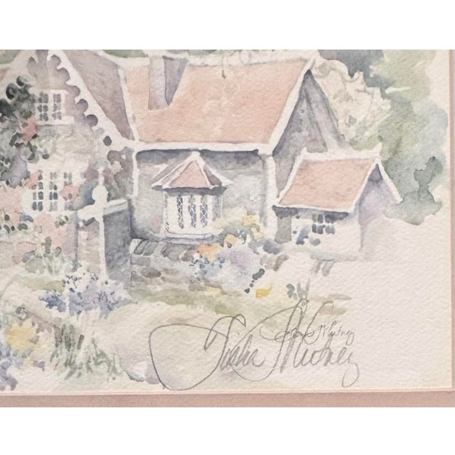 1980s Pair 1980s Tisha Whitney Victorian Coastal Cottage Watercolors, Framed For Sale - Image 5 of 10
