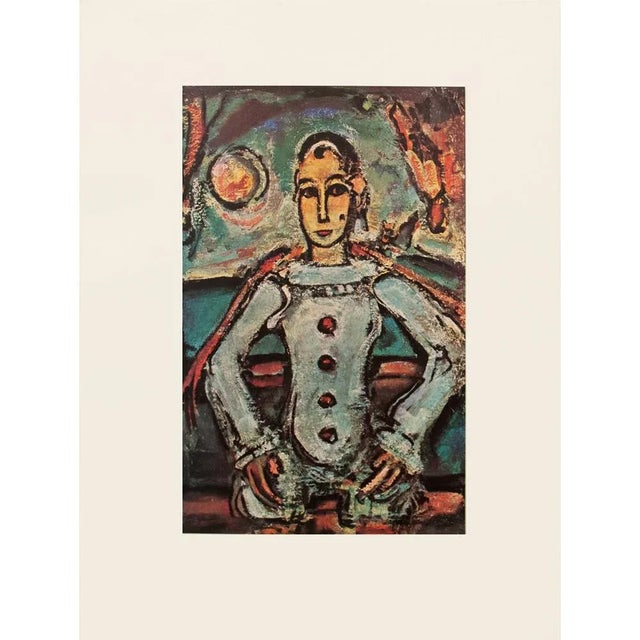 Verdigris 1947 After Georges Rouault, "Pierrot Aristocrate" First Edition Period Offset Lithograph For Sale - Image 8 of 8