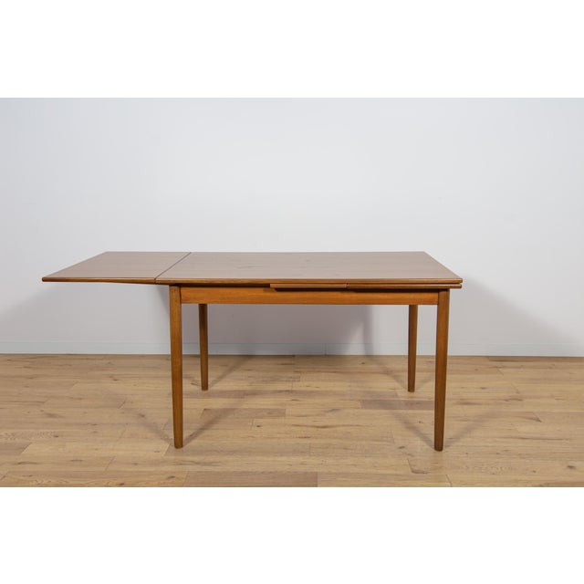 Wood Mid-Century Teak Extendable Dining Table, Denmark, 1960s For Sale - Image 7 of 18