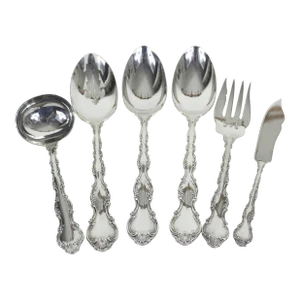 6 Piece Hostess Set Birks Regency Plate Vintage Ornate Silver Plated Flatware, Serving Server Spoons
