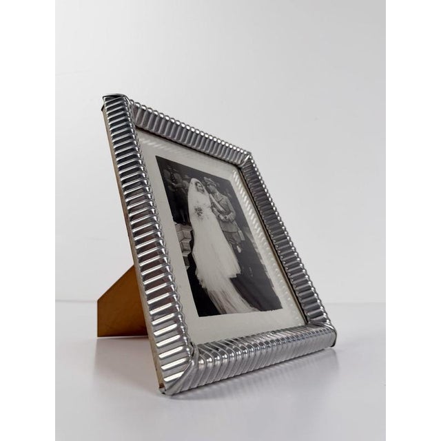 Black Mid-Century Modern Italian Embossed Tin Tabletop Picture Frame, 1930s For Sale - Image 8 of 18