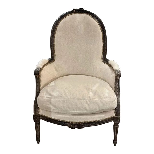 French Louis XVI Oak Bergere For Sale