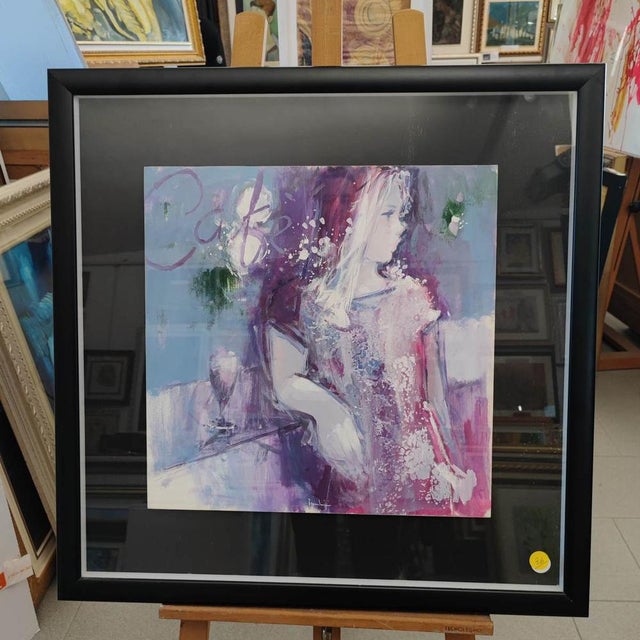 Purple Giuliano Trombini, Untitled, Mixed Media, Framed For Sale - Image 8 of 8