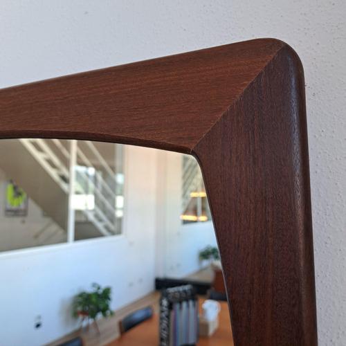 Vintage Teak Wall Mirror, Denmark, 1960s For Sale - Image 3 of 4