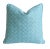 Mid-Century Modern Sky-Blue & White Modern Contemporary Geometric Feather/Down Pillow 20” Square For Sale - Image 3 of 6