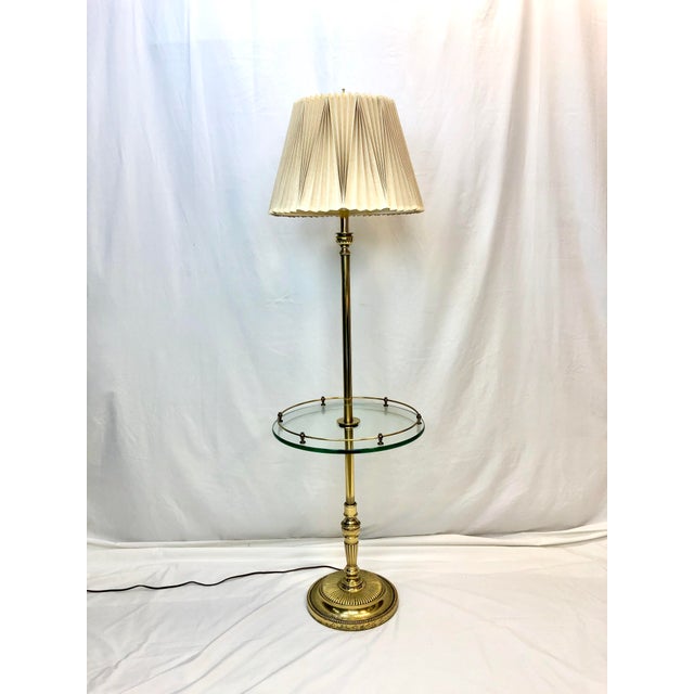 Stiffel Floor Lamp with Glass Side Table Chairish