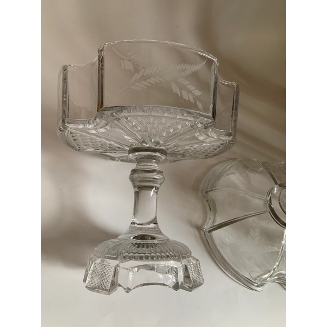 Antique Glass Compote With Lid Art Deco Style | Chairish