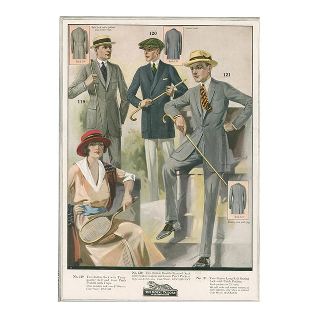 The Royal Tailors – Golf & Outing Suits – Vintage Men’s Fashion Plate For Sale