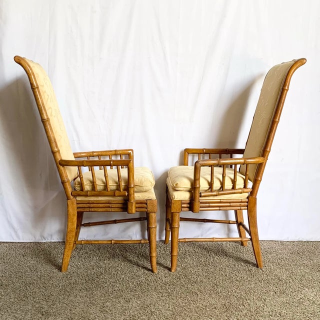 Mid Century Chiboiserie Faux Bamboo Dining Chairs by American of Martinsville - Set of 6 For Sale In West Palm - Image 6 of 12
