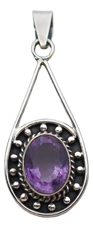 Amethyst Brilliant Oval Cut in Sterling Silver