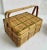 Set of three vintage reed and bamboo lightweight picnic baskets with handles. Three sizes:Large:W:12.3" x D:10.25" x...