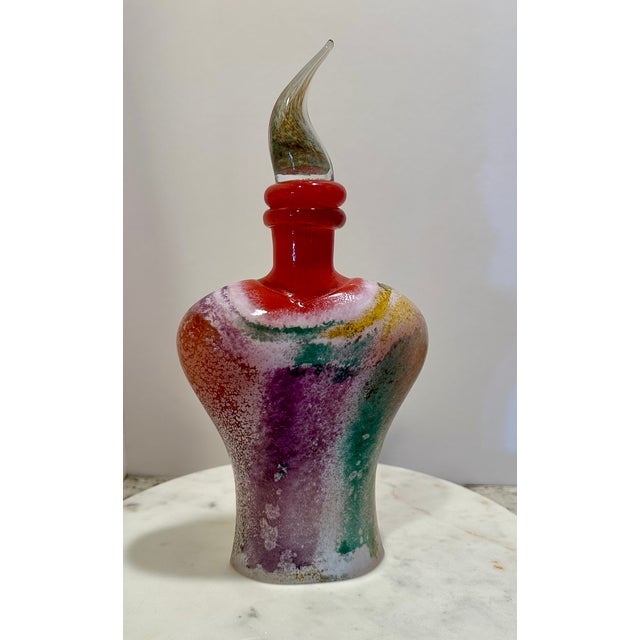 Glass Kjell Engman for Kosta Boda Signed Sculptural Art Glass Decanter | 1990s For Sale - Image 7 of 14