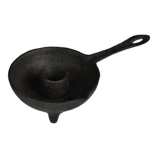 Early 20th Century Primitive Cast Iron Candle Holder For Sale