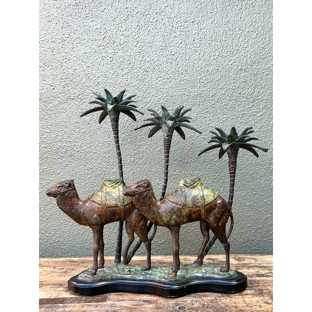 Camel Vintage Patinated Bronze Camel Candleholder For Sale - Image 8 of 12