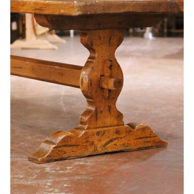 Early 20th Century Early 20th Century French Louis XIII Oak and Chestnut Monastery Dining Table For Sale - Image 5 of 11