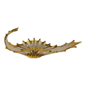 Cofrac France Midcentury Free Form Art Glass Crystal Bowl