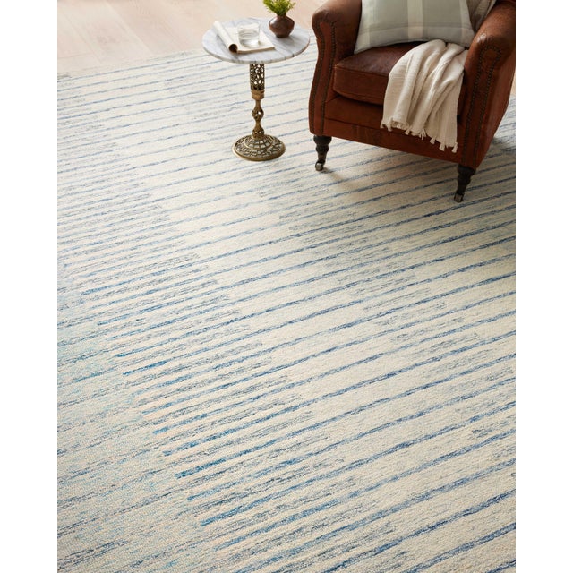 Ivory Chris Loves Julia x LoloiChris Ivory / Denim 3'-6" x 5'-6" Accent Rug For Sale - Image 8 of 9