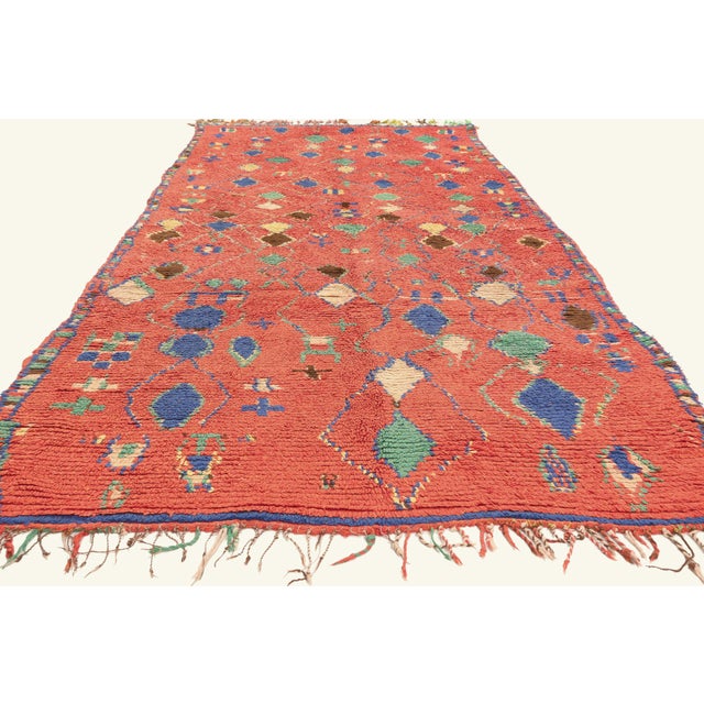 Tribal Vintage Azilal Moroccan Rug, 04'04 X 10'00 For Sale - Image 3 of 10